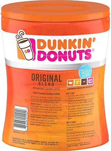 Dunkin' Donuts Original Blend Medium Roast Ground Coffee, 30 Ounces, Pack of 4
