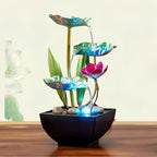 Generic Waterfall Pendulum with Lights Small Fountain Indoor Decompression Office Living Room Home Decor Art Country Style