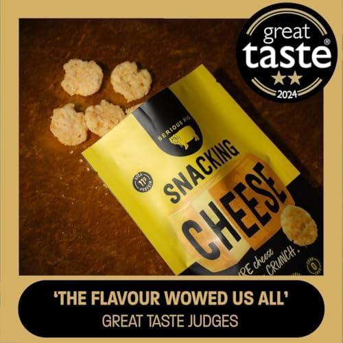 SERIOUS PIG - Crunchy Snacking Cheese Snacks, High Protein, Low Carb, Keto Friendly, Gluten Free, Vegetarian, Pub Snacks, Made from 100% Real Italian Cheese (Classic) (24x0.84oz)