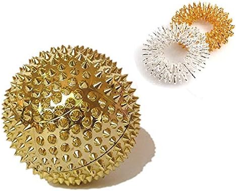 Acupressure Magnetic Ball Massaging for Palm with 2 Sujok Rings for Finger