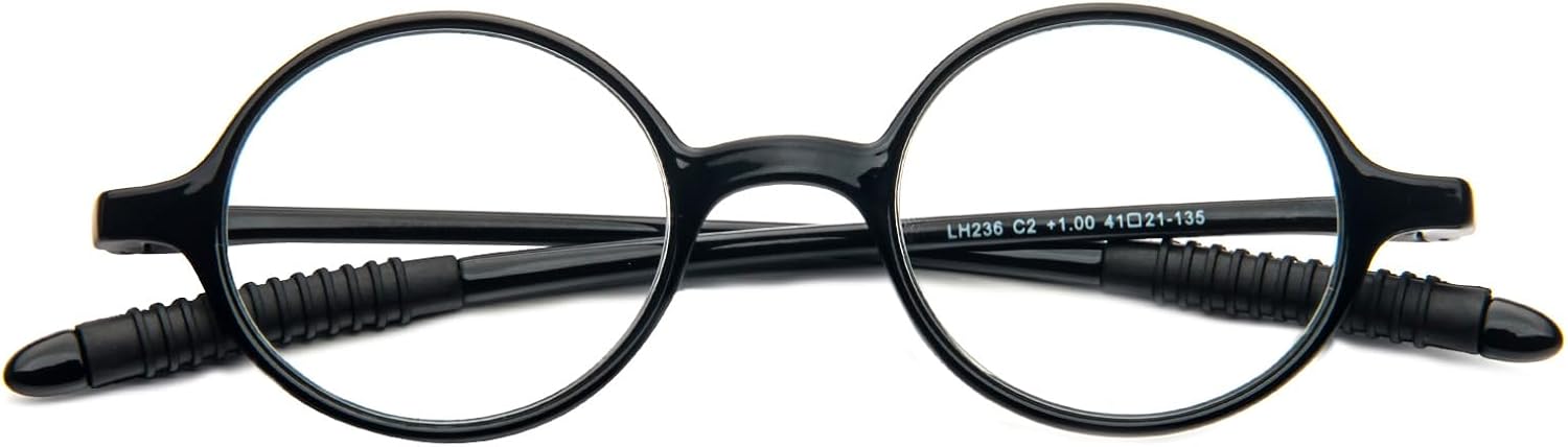 Round Reading Glasses for Women Men Retro Blue Light Blocking TR90 Ultra Lightweight Computer Readers