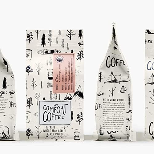 Mt. Comfort Coffee Organic Peru Medium Roast, 12 Ounce (Pack of 1) - Flavor Notes of Nutty, Chocolate, & Citrus - Sourced From Small, Peruvian Coffee Farms - Roasted Whole Beans