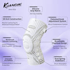 Kuangmi Knee Brace for Pain Relief & Support - Adjustable Compression Knob for Arthritis, Meniscus Tear, ACL - Stabilizes Joints for Men & Women During Sports, Running, Workout, W-L-M