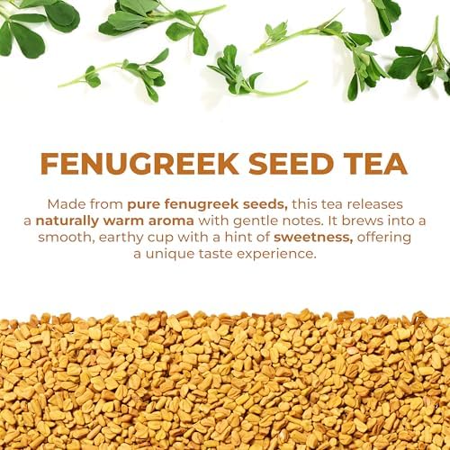 LeafLea 80 Premium Fenugreek Tea Bags, Natural Fenugreek Seed for Toasty Flavor & Sweet Aroma, Fenogreco Tea with Gentle Warmth, Caffeine-Free, Sugar-Free, Vegan, Individually Wrapped for Freshness