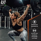 Weightlifting Hook Grip Tape w/Premium Adhesive for Olympic Weight Lift, Cross Fitness, Lifting, Stretch Athletic Finger Wrap, Protects Thumb Fingers Hand, Enhances Grip