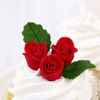 Global Sugar Art Rosebud Deep Red Unwired Sugar Cake Flowers,Tiny, 36 Count by Chef Alan Tetreault