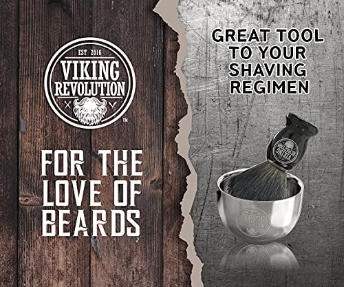 Viking Revolution Stainless Steel Shaving Soap Bowl- Shaving Mug for Shave Cream & Soap- Double Layer, Unbreakable Shaving Cup for Wet Shave 3.2" x 2.2"