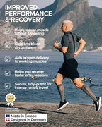 DANISH ENDURANCE 1 & 2 Pack Compression Socks 21–26 mmHg, Graduated Running & Travel, for Men & Women, Circulation Support