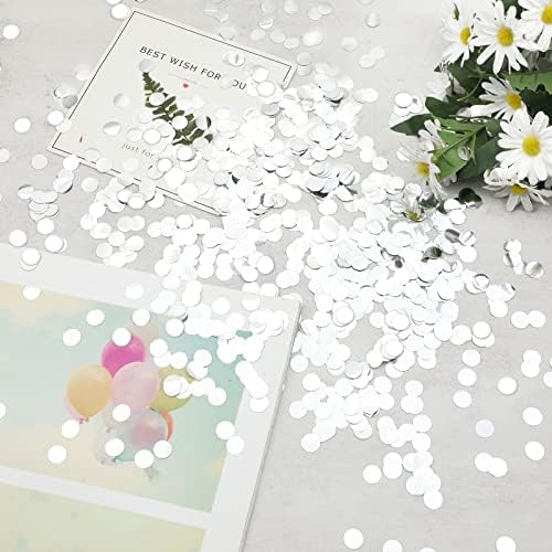 Silver Confetti 10mm Confetti Circles for Party Wedding Decoration 3000 pcs