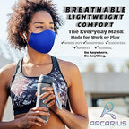 Arcarius Reusable Protective Face Mask, Washable with Adjustable Ear Straps, Breathable Comfort for Adult, Teen, Big Kid, USA