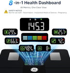 GE Scale for Body Weight, Body Fat, BMI, Muscle Mass, Smart Bathroom Scales with 14 Body Composition Metrics with Large Display, Accurate Bluetooth Weighing Machine with Fitness App, 400 lbs, Black