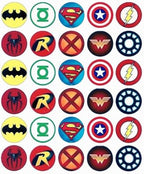30 x Superhero Themed Edible Cupcake Toppers | Uncut on Wafer Sheet- Qty 30-1.5” each