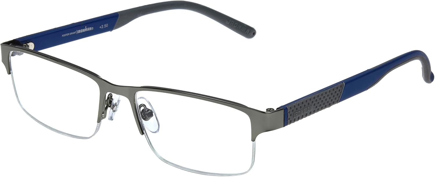 IRONMAN mens Momentum Rectangular Reading Glasses