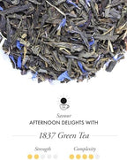 TWG Tea | 1837 Green Tea | Green Tea | Strawberry & Caramel | 15 Hand Sewn Cotton Tea Bags | Gift Set