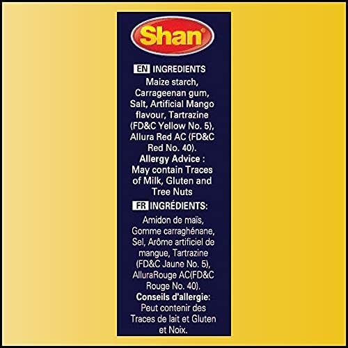 Shan Custard Powder Mango 7.05 oz (200g) - Poudre de Crème de Mangue - Essential Dessert for any Occasion - Suitable for Vegetarians - Airtight Bag in a Box (Pack of 3)