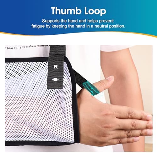 Mesh Arm Shoulder Sling Medical Shoulder Immobilizer for Shoulder Injury Torn Rotator Cuff, Breathable Arm Brace for Shower, Right Left Arm Stabilizes Elbow Arm Wrist Injury for Men Women (White)