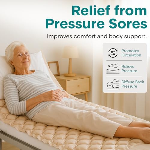 SereneLife Air Pressure Mattress Pad | Hospital Topper for Bedridden Patients | Alternating Air Pressure Mattress with Electric Pump, Medical Grade Pad & Topper for Hospital Bed | 330 lbs Capacity