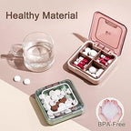 Small Pill Box, BPA Free Pill Case with 4 Large Compartmensts to Hold Vitamins, Moistureproof Portable Pill Box Organiser for Travel (Blue)