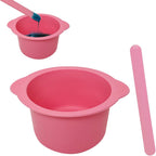 KVZVK Silicone Wax Bowl Non-Stick Hair Removal Pot Liner with Wax Spatula (Pink)
