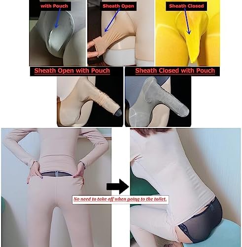 LESOYA Men's Sexy Plus Size 8D Oil Shiny Glossy Full Bodystocking High Elastic Bodysuit Catsuit Attatched Gloves Toes Hood