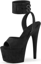 Womens Suede Sandals Platform Peep Open Toe Ankle Strap Slingback Super high Heels Sexy Nightclub Pole Dancing Stripper Club Dress Shoes 17cm