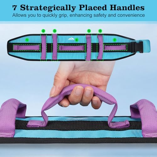 supregear Gait Belt - Anti-Slip Transfer Belt for Seniors, Nursing Safety Patient Assist with 7 Handles - Elderly, Bariatric, Handicap, Physical Therapy - PT Gate Strap Quick-Release Buckle