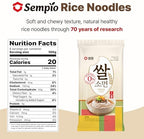 SEMPIO Rice Noodles – 93% Rice-Based, Gluten-Free, Pasta Alternative, Perfect for Clean Eating, Korean Somen – Thin & Soft, Ideal for Healthy Ramen, Guksu, Udon (28.2oz / 800g, Allergen-Friendly)