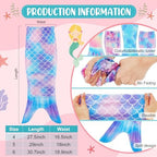 Toulite 4 Pcs Mermaid Tail for Party Favor Mermaid Tails for Girls Dress up for Party Gifts