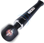 YEVIOR Cordless Personal Electric Massager Wand with 10 Powerful Pulse Settings, Rechargeable Handheld Back Vibrating Massager for Deep Muscles Pain Relief (Black)