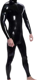 Men's Shiny Long Sleeve Back Zipper Handmade Bodysuit Full Body Leotard and Wetlook PVC Leather Catsuit