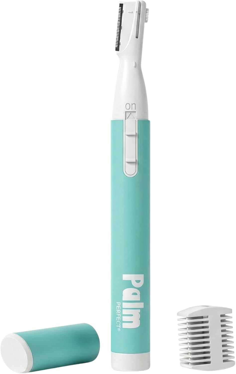 PalmPerfect Personal Hair Trimmer – Painless Precision Shaver for Eyebrows, Upper Lip, Ears, and Nose – Stainless Steel Twin-Blade Groomer with Dual-Length Comb & Battery Included