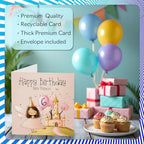 Stuff4 6th Birthday Cards for Girls - Pink Fairy Princess - Happy Birthday Card for 6 Year Old Girl Granddaughter Cousin Goddaughter Niece, 5.7 Inch Bday Greeting Cards