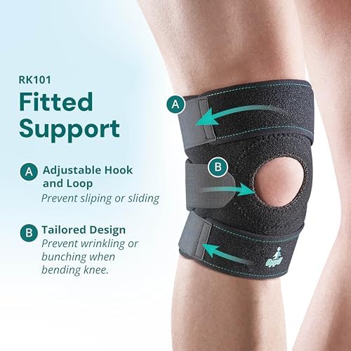 OPPO RK101 Adjustable Knee Brace – Breathable Neoprene Support for Knee Injury, Pain Relief, and Arthritis – For Running, Hiking, Workout, Walking – One Size for Men & Women (1 Pack)