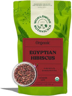 Worldwide Botanicals Organic Hibiscus Tea – 8 oz, Loose Leaf, Cut and Sifted – 100% Egyptian Hibiscus sabdariffa AKA Karkade, Roselle, Sorrel, Zobo, Flor de Jamaica