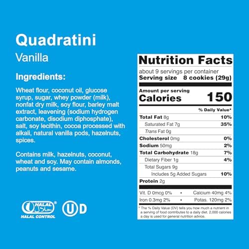 Loacker Quadratini Vanilla Wafer Cookies, 8.82 Ounce