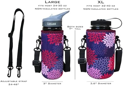 24-30oz 1200ml Water Bottle Carrier with Shoulder Strap, Water Bottle Holder - Vintage American Flag