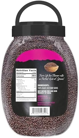 Black Mustard Seeds Whole 4.5 LB Bulk Jar - All Natural, Gluten Free, 100% Pure, Robust Flavor - by Spicy World