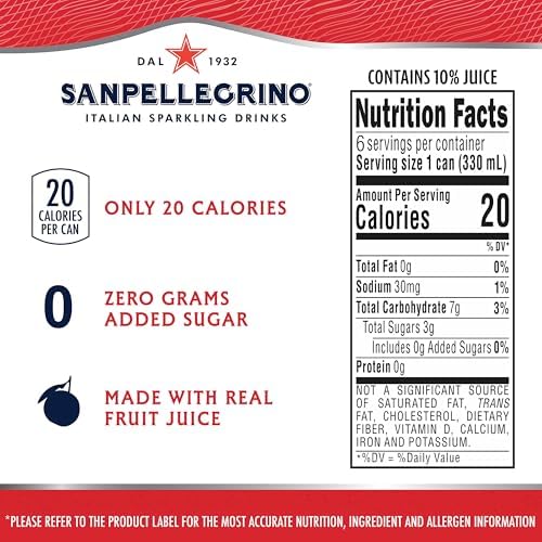 Sanpellegrino Italian Sparkling Drink, Blood Orange, 6 Cans