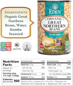 Eden Organic Great Northern Beans, 15 oz Can (12-Pack Case), No Salt Added, Non-GMO, Gluten Free, U.S. Grown, Heat and Serve, Macrobiotic, Similar to Cannellini, Smoother