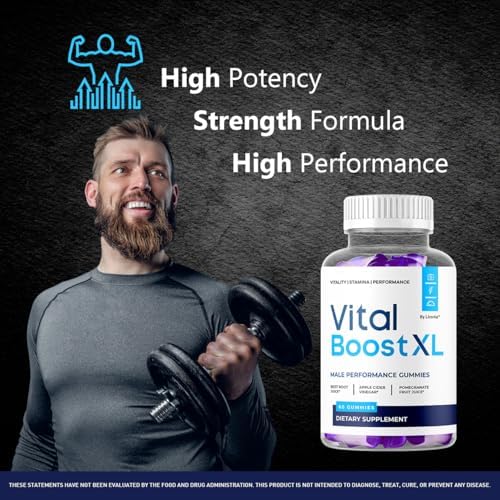 Vital Boost XL Gummies - Official VitalBoost XL Gummys for Men Premium Natural Ingredients - Maximum Strength, Advanced Formula Support for Overall Health & Wellness, 60 Gummies for 1 Month
