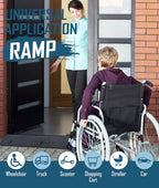 2.5'' Rise Rubber Threshold Ramp - 2204 LBS Capacity, Non-Slip, Cuttable & Adjustable - Handicap Ramp for Wheelchair Scooter Stroller - Driveway Curb Ramps for Doorways 2.5" Rise (39.3"x5.9")