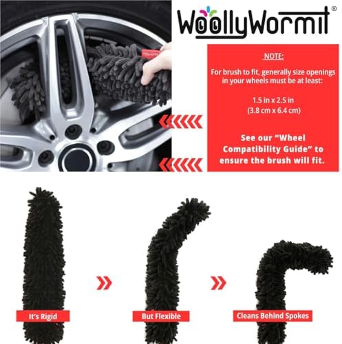 Wheel Cleaning Brush Car Detailing Kit - Rim Brush, Lug Nuts and Wheel Cleaner Brush Car Wash Kit -Tire Brushes for Cleaning Rims - Car Cleaning Supplies and Rim Cleaner Brush Set