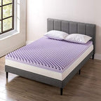 Best Price Mattress 4 Inch Egg Crate Memory Foam Mattress Topper with Soothing Lavender Infusion, CertiPUR-US Certified, Dorm Essentials, Queen