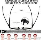 JM 3 Pack Square Oprah Style Reading Glasses for Women Men, Oversized Rectangle Spring Hinge Readers Blue Light Blocking