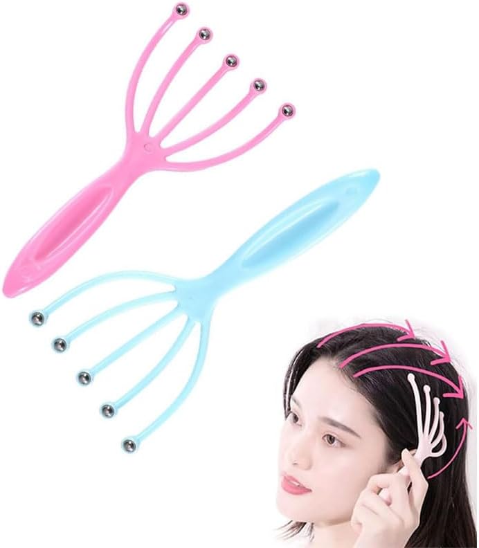 Scalp Massager, Protable Handheld Spa Head Massager for Deep Relaxation and Stress Reduction in The Office, Home Spa Father's Day and Mother's Day Gift