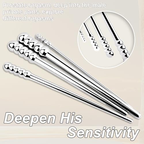 24cm Urethral Dilators with Scale Bladder Stimulation BDSM Sex Toy for Men, Smooth Metal Catheters Sounds Extra Long Penis Plug Urethral Sounding Prostate Masturbation Rod for Gay Male (S)