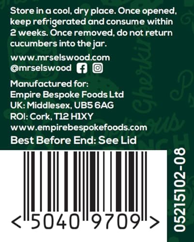 Mrs Elswood Sweet Cucumber Sandwich Slices (540g) - Pack of 2