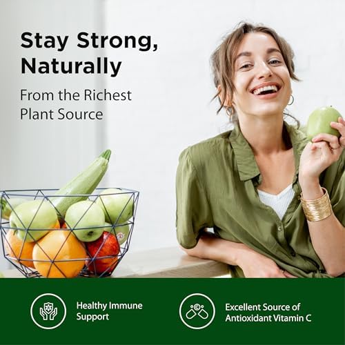 Flora Acerola Powder - Vitamin C & Antioxidants - Immune Support Supplement - Organic, Non-GMO & Vegan - 1.7 oz. Glass Bottle