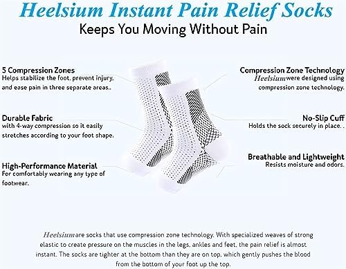 Stunor Dr.Neuropathy Socks - 2023 New Connecy Socks Dr Sock Soothers for Men ＆ Women, Heel & Arch Support Comprex Compression Socks Ankle Sleeves, Nano Neuropathy Foot Ankle Compression Socks (S/M, A)