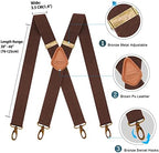 MENDENG Suspenders for Men Heavy Duty Swivel Hooks Retro X-Back Adjustable Brace